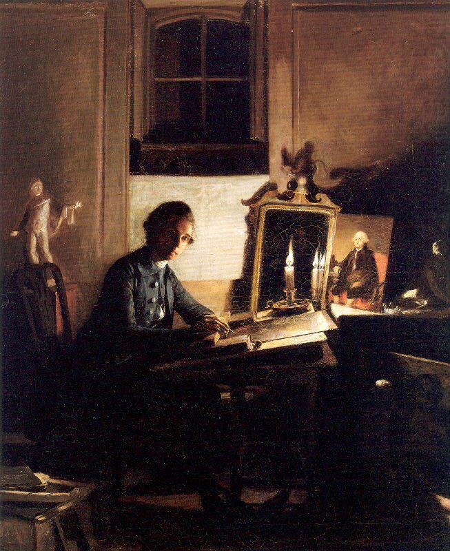 Self-Portrait While Engraving, Paye, Richard Morton